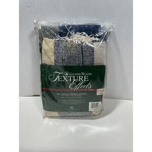 Goodwin Weavers‎ Vintage Chenille Afghan Throw W/Fringe Texture Effects 46”x67”